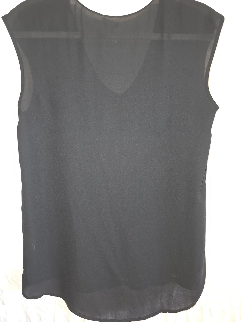 J. Crew Black V-Neck Cap-Sleeve Silk Blouse